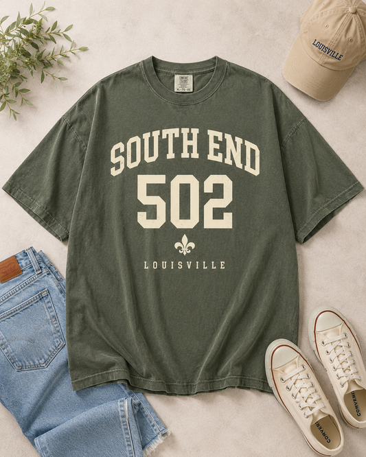 South End 502 Tee — Varsity Block