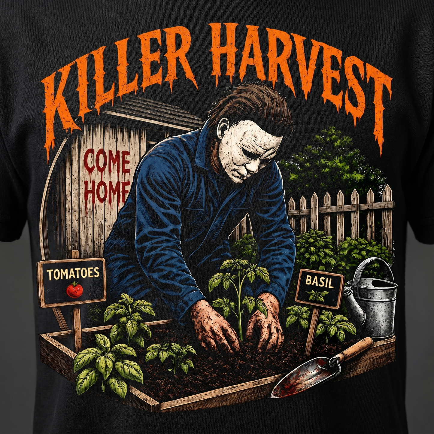 Killer Harvest Graphic Tee — detail close-up