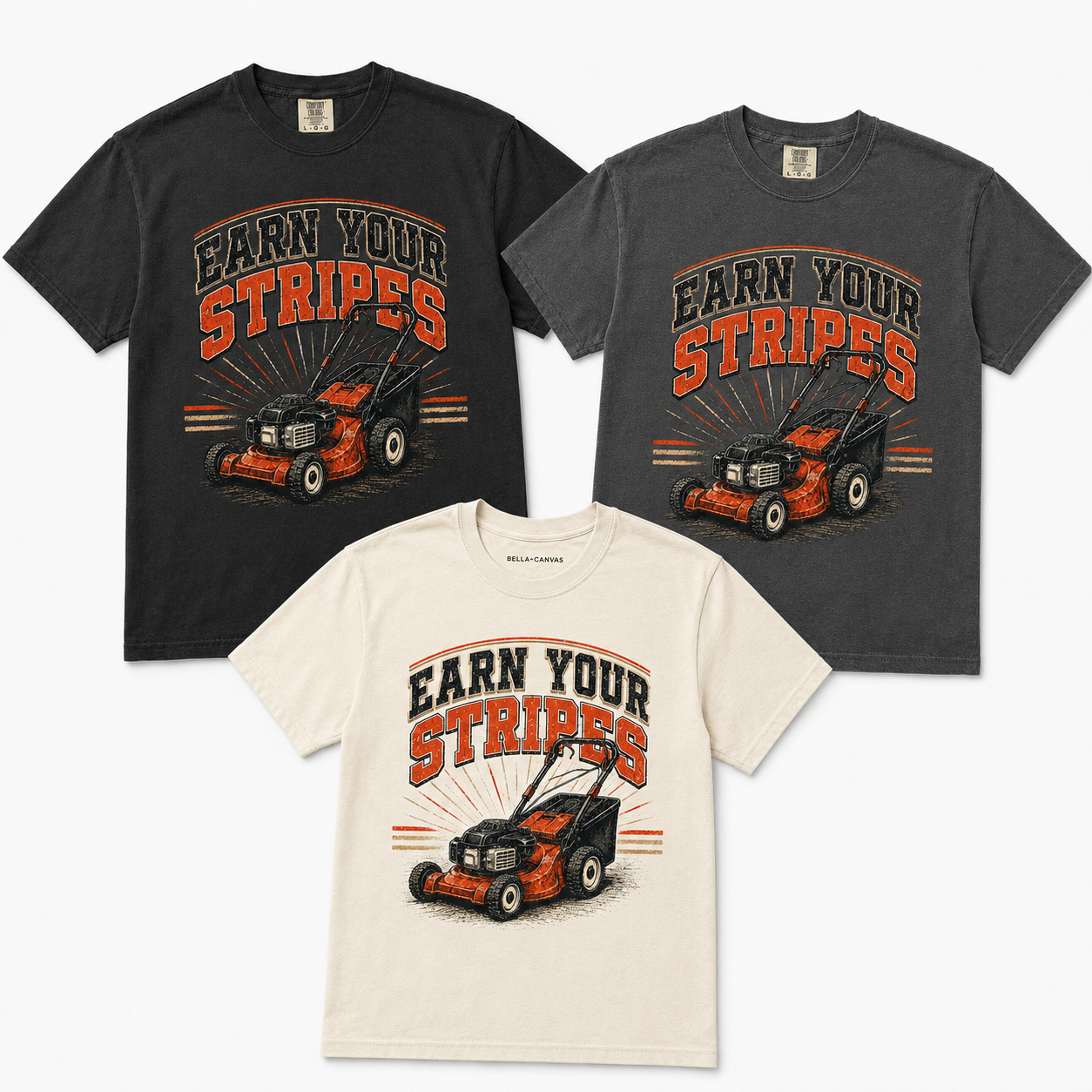 Earn Your Stripes Graphic Tee shown on multiple garments