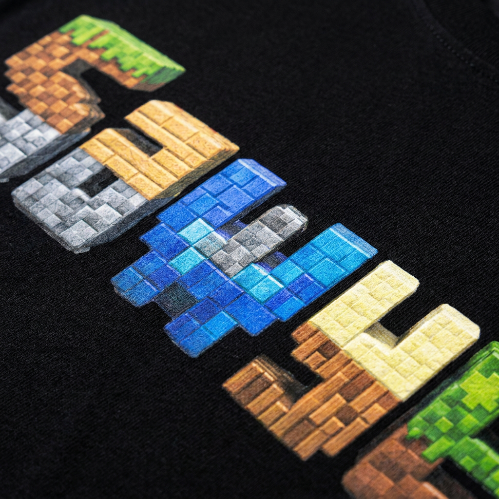 Sawyer Minecraft Name Block Tee — Detail