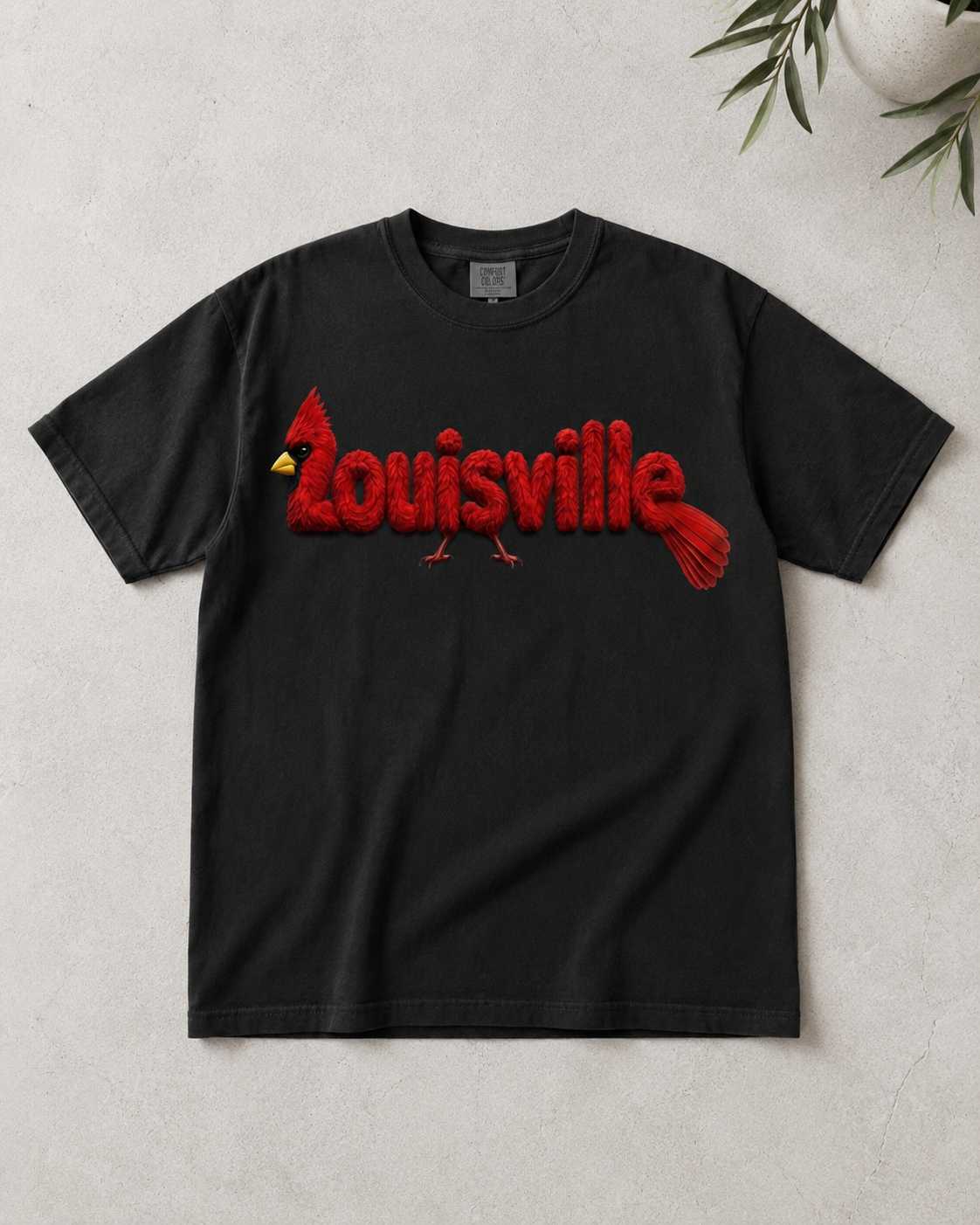 Louisville Cardinal feather-lettering tee — alternate view