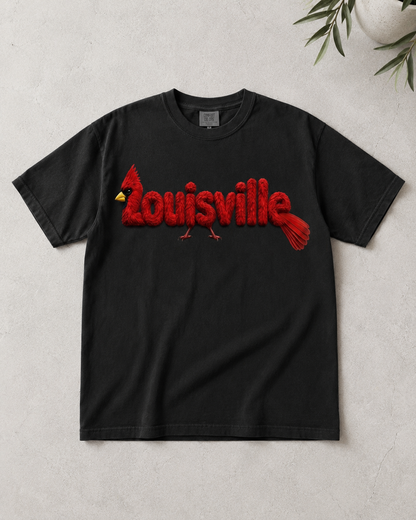Louisville Cardinal feather-lettering tee — alternate view