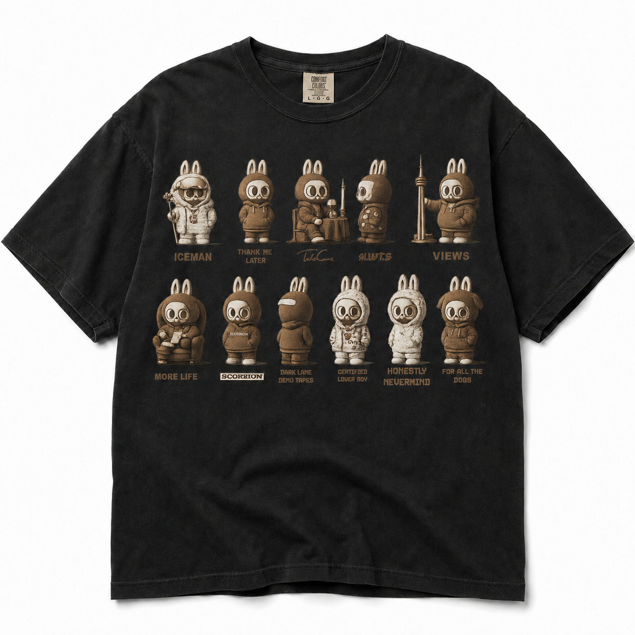 Choose Your Era graphic tee — Black color mockup