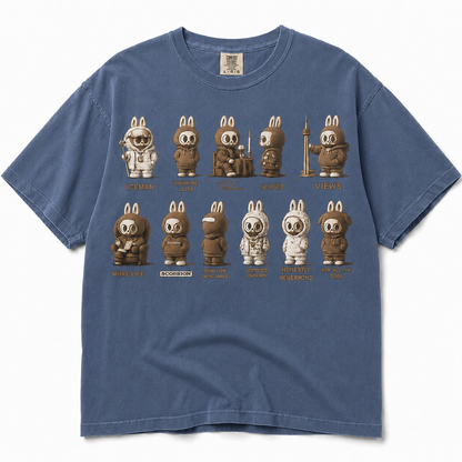 Choose Your Era graphic tee — Blue Jean color mockup