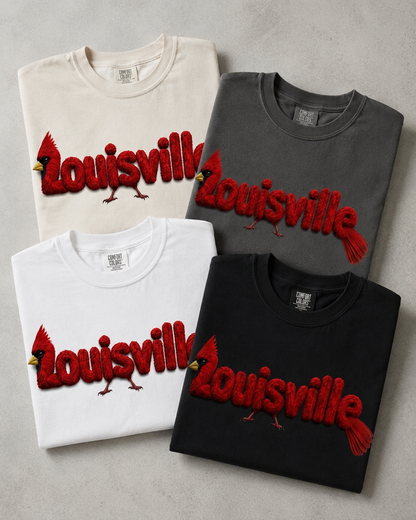 Louisville Cardinal feather-lettering tee — alternate view