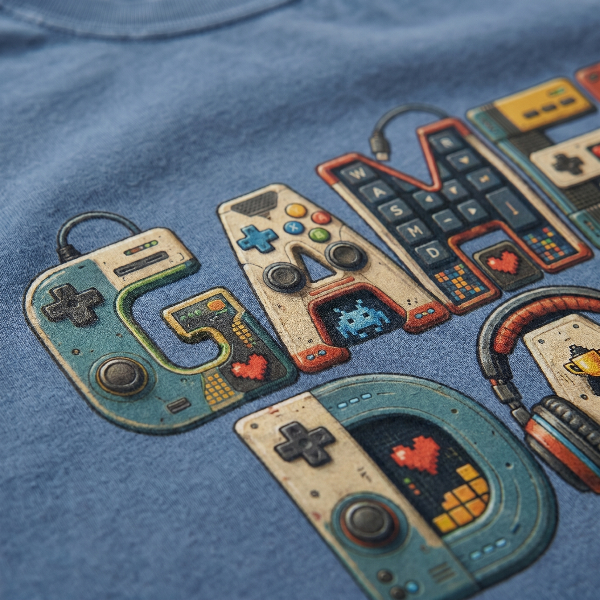 Gamer Dad retro gaming graphic tee — alternate color mockup