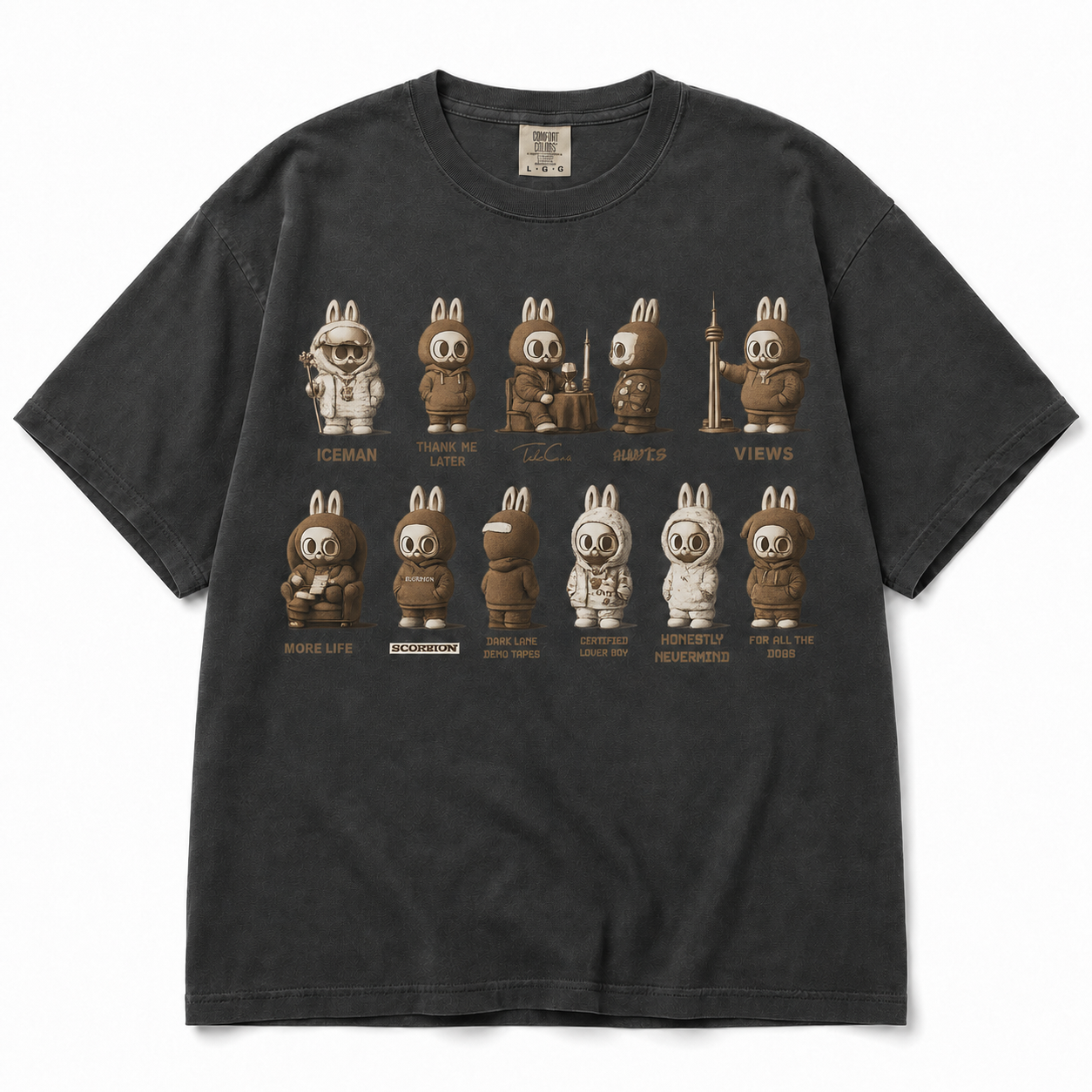 Choose Your Era graphic tee — Pepper color mockup