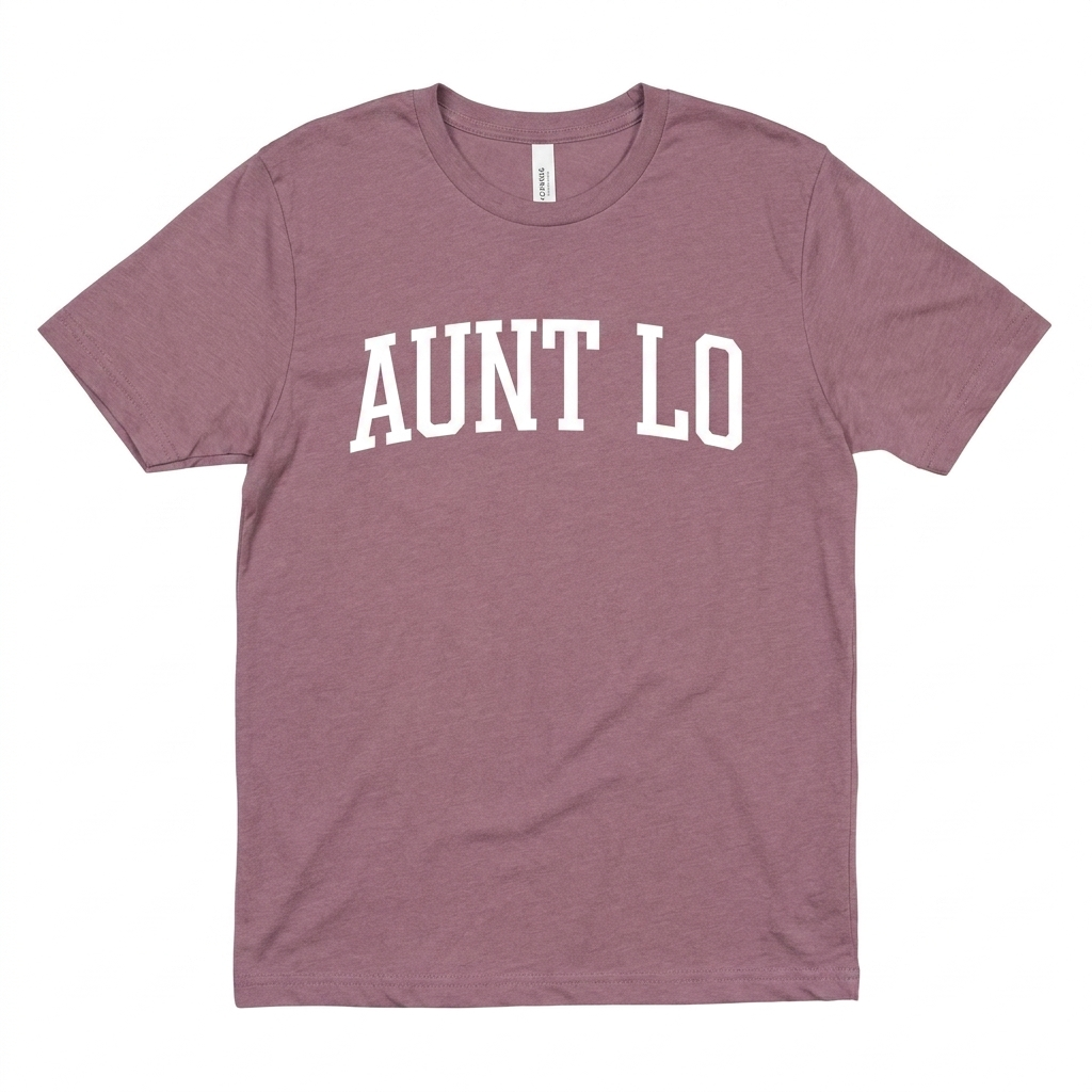 Aunt Lo Tee — Bella+Canvas Heather Mauve Front