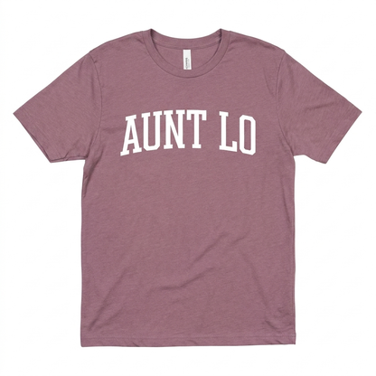 Aunt Lo Tee — Bella+Canvas Heather Mauve Front
