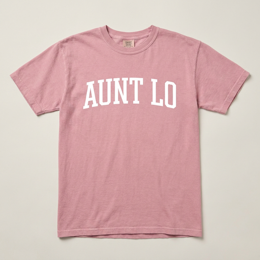 Aunt Lo Tee — Comfort Colors Blossom Front