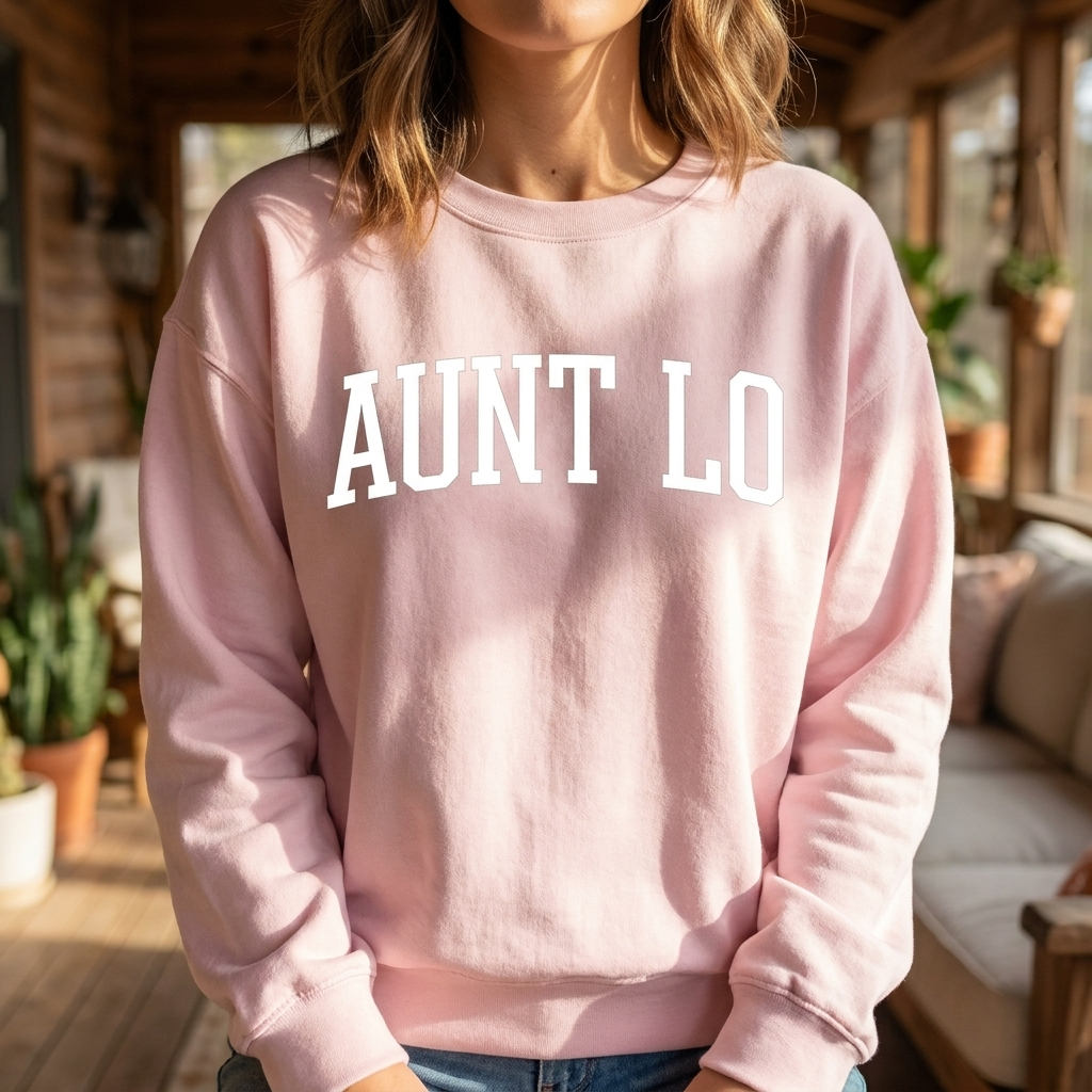 Aunt Lo Tee — Lifestyle Crewneck Light Pink
