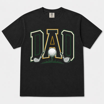 Golf Dad Graphic Tee on black Comfort Colors shirt