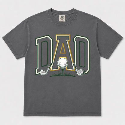 Golf Dad Graphic Tee on pepper Comfort Colors shirt