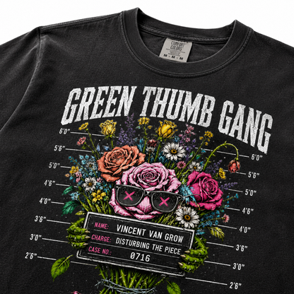 Close-up print detail for Green Thumb Gang Graphic Tee