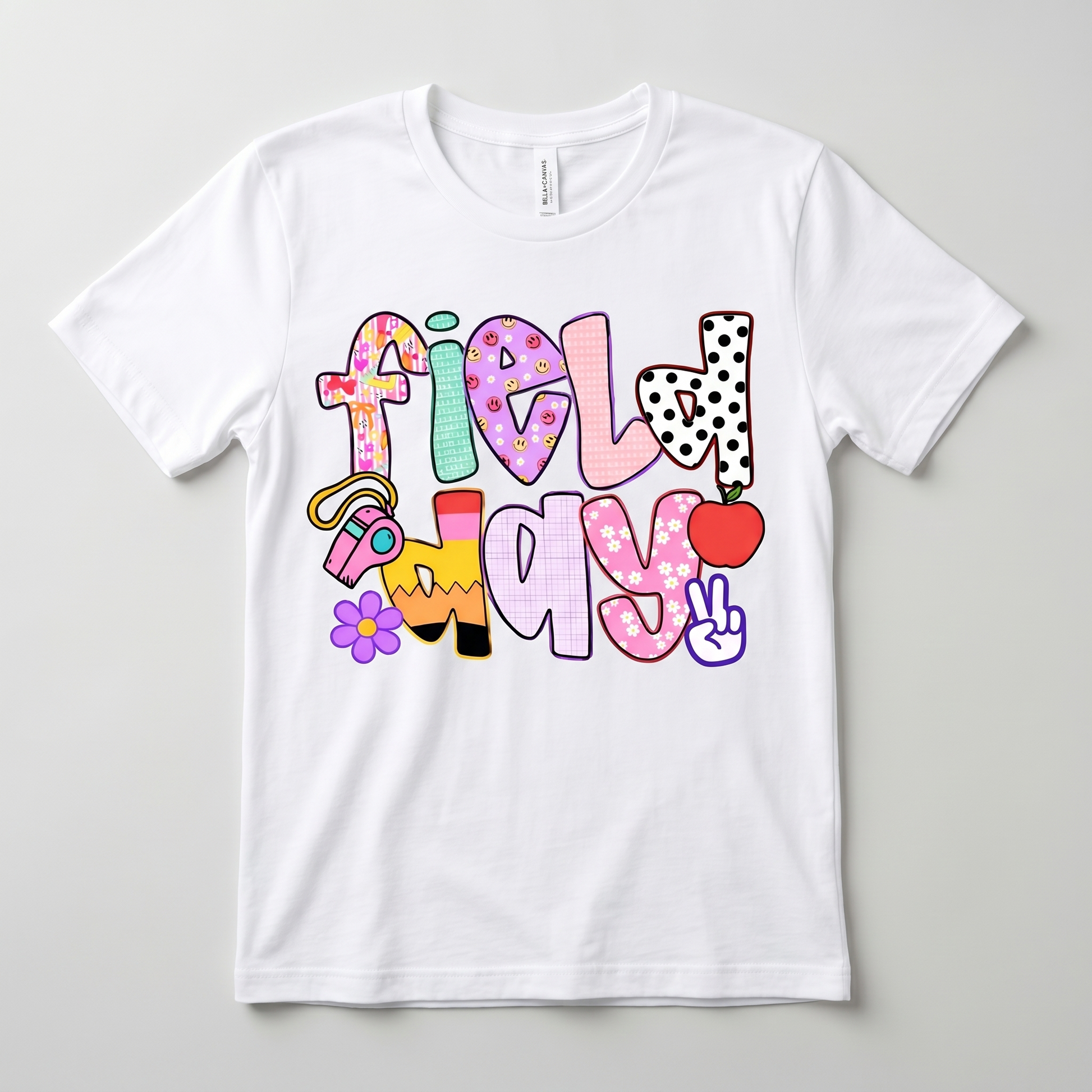 NC Field Day Tee — White flat lay front