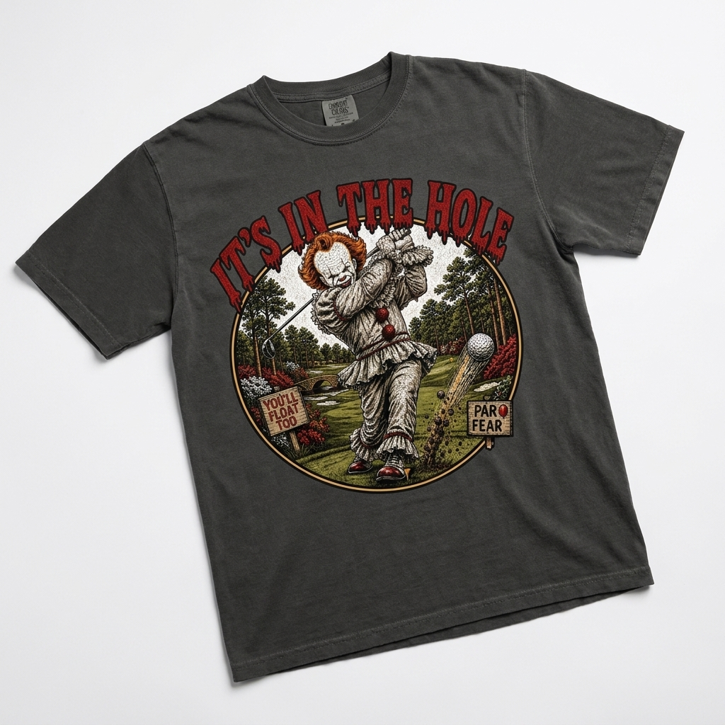 its in the hole cc tee pepper flat lay