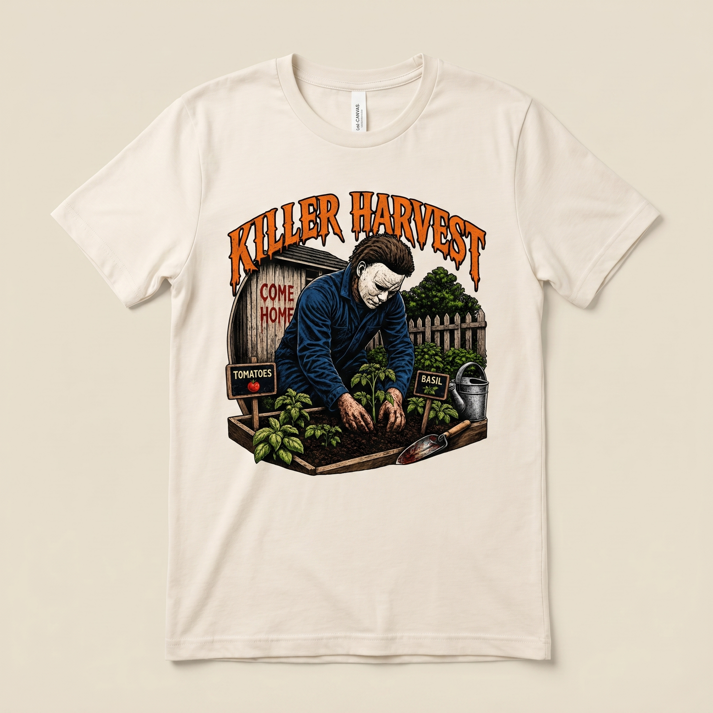 Killer Harvest Graphic Tee — light retail mockup