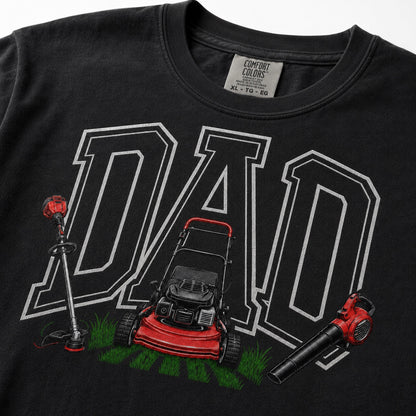 Close-up print detail for Lawn Dad Graphic Tee