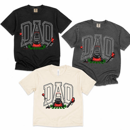 Lawn Dad Graphic Tee shown on multiple garments