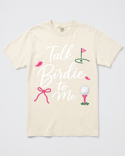Talk Birdie to Me — Comfort Colors Ivory hero mockup