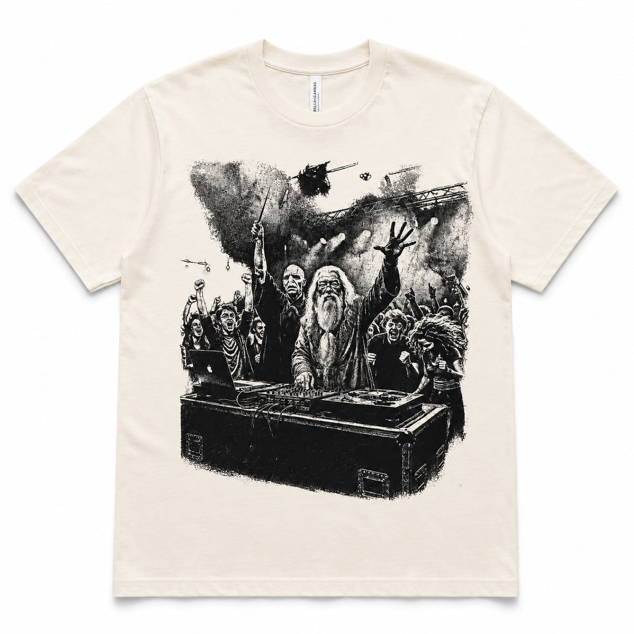 Wizard and Flow Graphic Tee on natural Bella+Canvas shirt