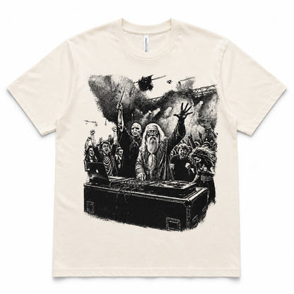 Wizard and Flow Graphic Tee on natural Bella+Canvas shirt